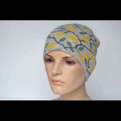 Шапка Vizio Италия 1032 CY с лимонами серая
