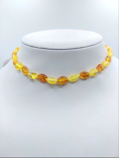 Детские бусы из натурального янтаря через узелок 00779