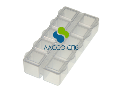 Пластиковый бокс 13.2 х 6 х 1.9 см 10 секций