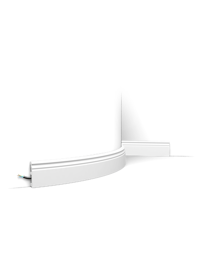 Плинтус ORAC Decor SX195, дюрополимерный, влагостойкий, ударопрочный, под покраску, длина 2 метра