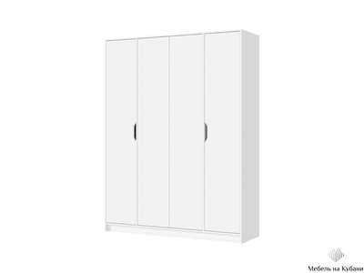 Руна ШК-04 Шкаф 4-х створчатый Белый/Белый