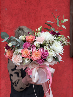 Коробка с цветами "Корал"