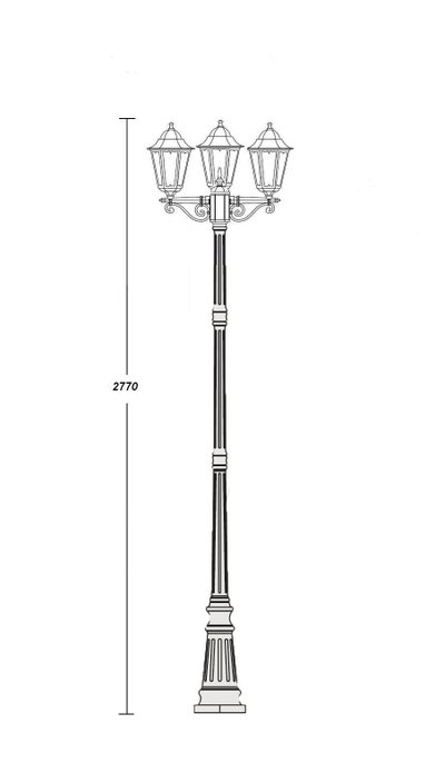 Садово-парковый светильник серии  Petersburg 3 (227см)