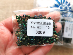 Микс бисера Toho 3209 (TX-01-3209) - БОНСАЙ-ЗЕЛЁНЫЙ/ЧЁРНЫЙ (10г)