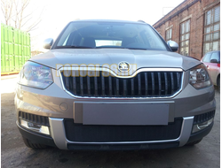 Защита радиатора Skoda Yeti Outdoor 2014- black центральная