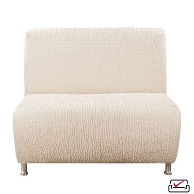 Чехол на кресло без подлокотников Сиена Венера Бежевый.  Хлопок. ИТАЛИЯ Бренд Еврочехол