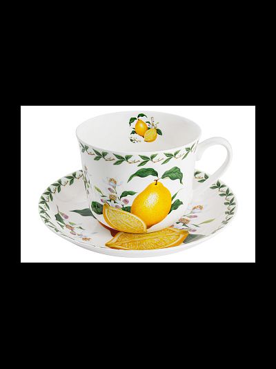 Чашка с блюдцем Лимон  480 мл
