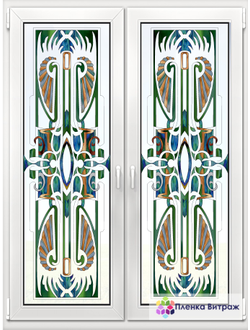 Витражная пленка, витражная пленка самоклеющаяся, пленочный витраж с классическим рисунком матовая