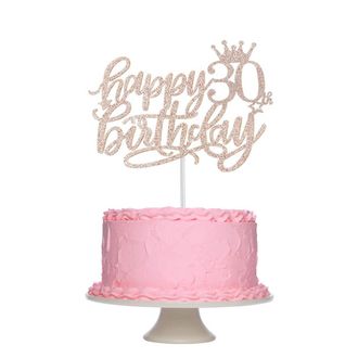 Топпер "Happy 30th birthday", розовый