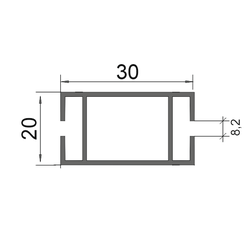 Алюминиевый ригель для торговых конструкций