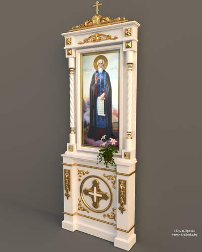 Напольный киот из дерева, 3d-model Sketchup