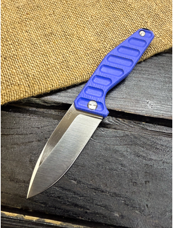 Фрикционный складной нож Атом-2 сталь AUS10, рукоять G10 синий