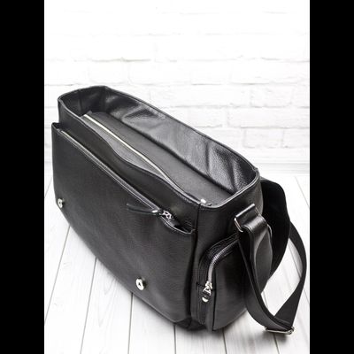 Кожаная мужская сумка Toara black (арт. 5058-61)