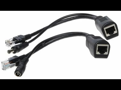 Переходник для передачи питания по витой паре (LAN-POE-KIT-2.1), черный