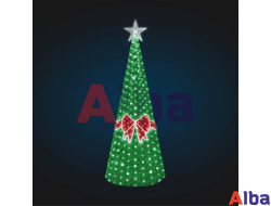 Светодиодная елка из мишуры с бантом