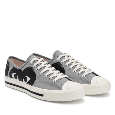 Кеды Play Comme des Garçons x Converse Jack Purcell серые низкие с черным сердцем