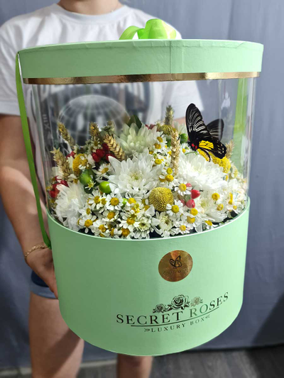 Букет с бабочкой " Летний луг" №101