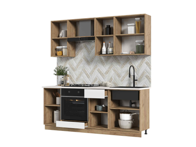 Кухня Мария 2,0 м дуб крафт золото/белый