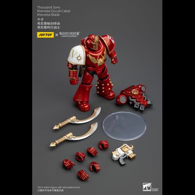 Легионер кабала Кхенетая Тысячи Сынов (Warhammer Horus Heresy) - КОЛЛЕКЦИОННАЯ ФИГУРКА 1/18 Thousand Sons Khenetai Occult Cabal Khenetai Blade (JT6069) - JOYTOY