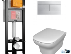 Унитаз Jacob Delafon Vox c инсталляцией - комплект E21770RU-00, сиденье микролифт, клавиша хром