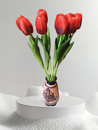 Искусственные тюльпаны,10 шт. для декора,  цвет красный