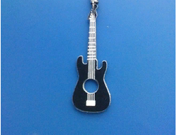 Брелок "Акустическая гитара" тип 1 черно-белый