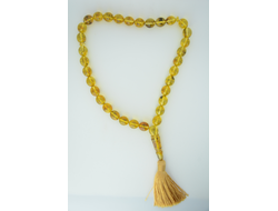 Четки мусульманские из желто-зеленого янтаря