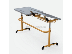 Стол ученический двухместный с механизмом многоступенчатой регулировки высоты
