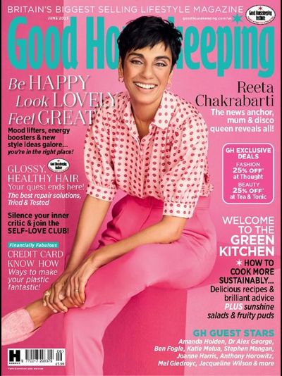 Good HouseKeeping UK Magazine June 2023 Reeta Chakrabarti Cover, иностранные журналы, Intpressshop