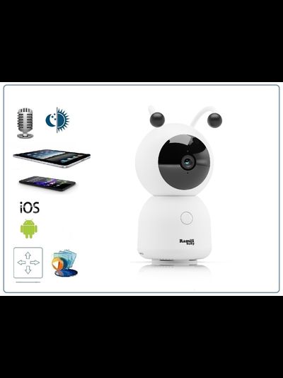 Wi-Fi поворотная видеоняня Ramili Baby RV100C с креплением, с DVR. 2K