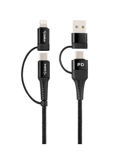 USB Cable Gelius Pro Unimog 2 GP-UC106 4in1 (USB-AType to Type-CLightning) PD Black (18W)
