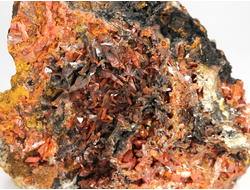 Крокоит, кристаллы на породе, Австралия, Тасмания (78*65*45 мм, 210 г) №28593