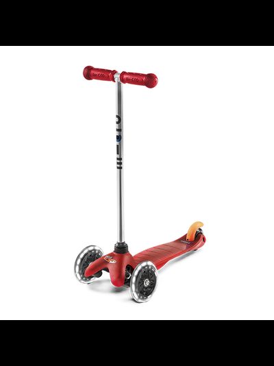 Самокат MINI MICRO КРАСНЫЙ LED СВЕТЯЩИЕСЯ КОЛЕСА