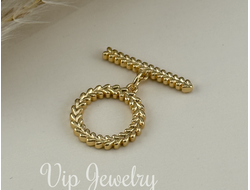 Замки, латунь, покрытие позолота, размер 25*15 мм