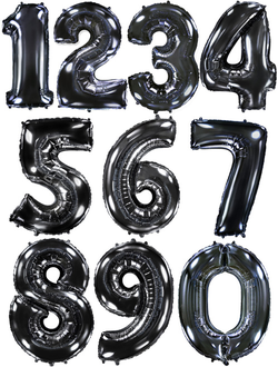 Шар-цифра 102 см с гелием Чёрный