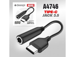 Аудио-Переходник deespi M40  Type-C на Audio  (Black)  10pcs