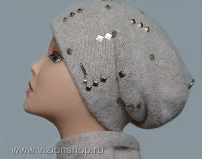 Вязаная шапка для женщин осень - зима 2018 - 2019  Vizio Италия 6112 CL розовая