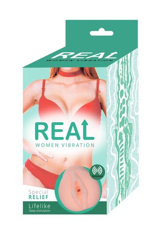 1020 Реалистичный односторонний мастурбатор Real Women Vibration с вибрацией