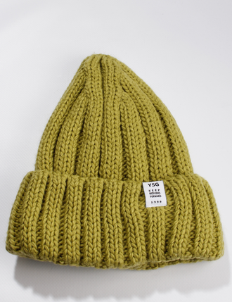 Шапка женская "Резинка объёмная" 823 нуга, горчица