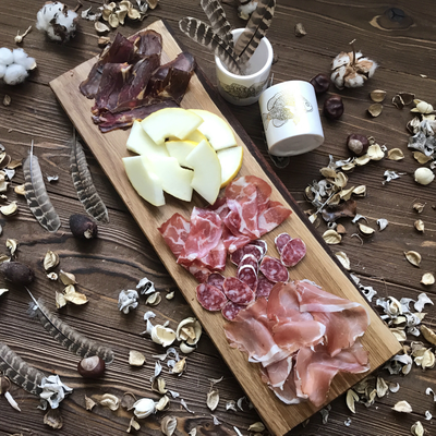 посуда для ресторана, подача на спилах, спилы для ресторана, кейтеринг, подача блюд, дуб, дерево