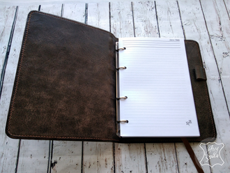 Винтажный именной блокнот из натуральной кожи