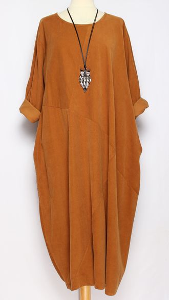 Платье  Бохо "Вельвет-тюльпан"горчица до р.54