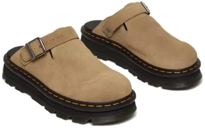 DR.MARTENS ZEBZAG SUEDE SLINGBACK PLATFORM MULE SAVANNAH TAN