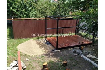 Беседка деревянная на металлокаркасе 3*4м