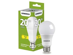 Лампа светодиодная груша E27 20Вт 230В теплый свет Generica