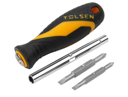 Отвертка со сменными вставками (битами), 6 в 1 TOLSEN TT20043