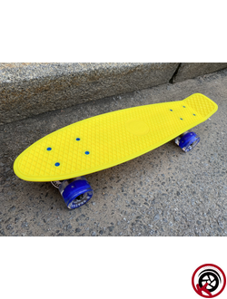 Мини-Круизер Fish Board 22" Желтый на светящихся колесах