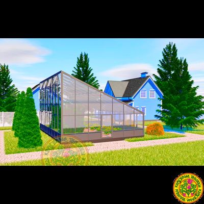 Односкатная зимняя теплица ДЖЕЙМС размером 10000 Х 8000 мм