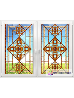 Витражная пленка, витражная пленка самоклеющаяся, пленочный витраж с классическим рисунком