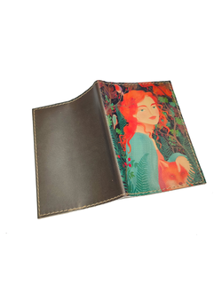 Обложка на паспорт с принтом "Девушка с лисой"